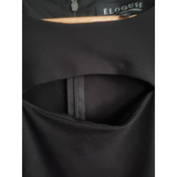 Eloquii Peplum Blouse Womens 14 Black Stretch Ponte Open Front Long Sleeve - Picture 2 of 9